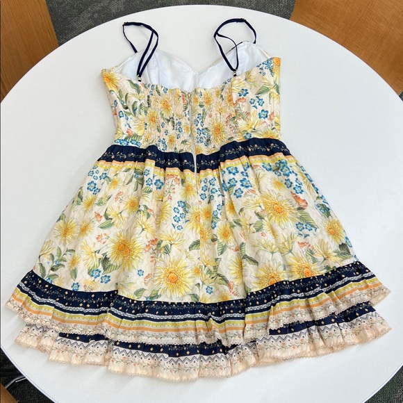 Worn once Agua Bendita isadora multicolor mini dress artisan designed flowery M - Picture 6 of 8